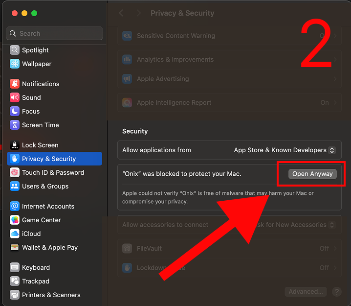 Step 2: Click Open Anyway